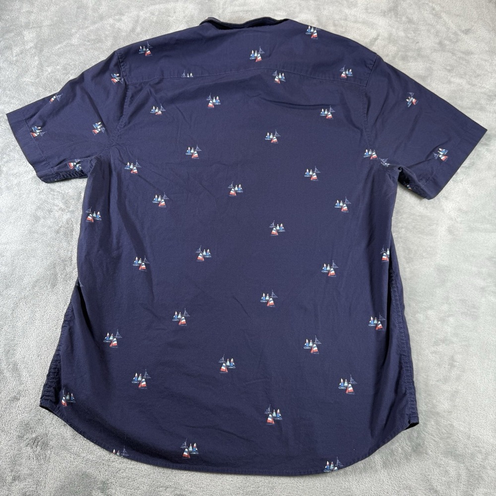 Chubbies Nautical By Nature Men's Large Sailboat Allover Print 1/4 Button - Picture 6 of 8